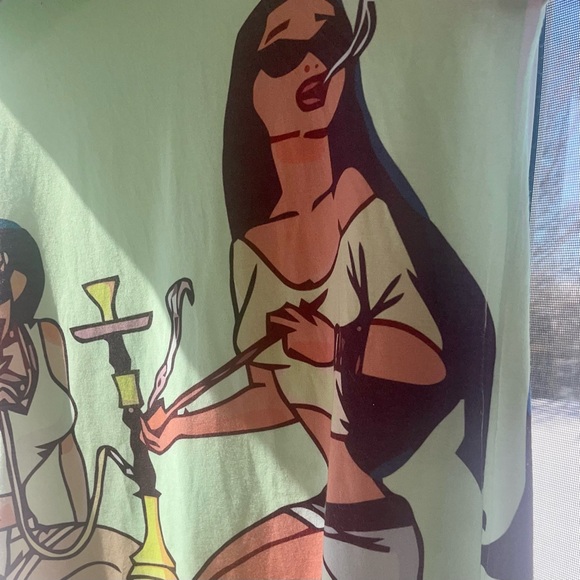 Unisex Tank With Princess Jasmine And Pocahontas Smoking Together Graphic - Picture 3 of 7